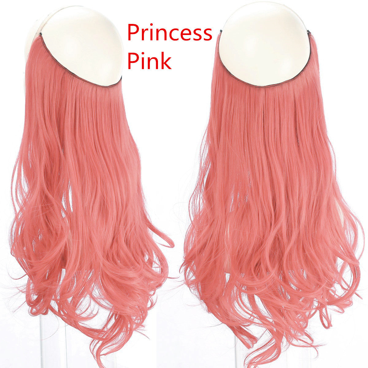 Cross-border hot sale wig female fish line wave long curly hair seamless hair extension 40cm matte silk fish line wig