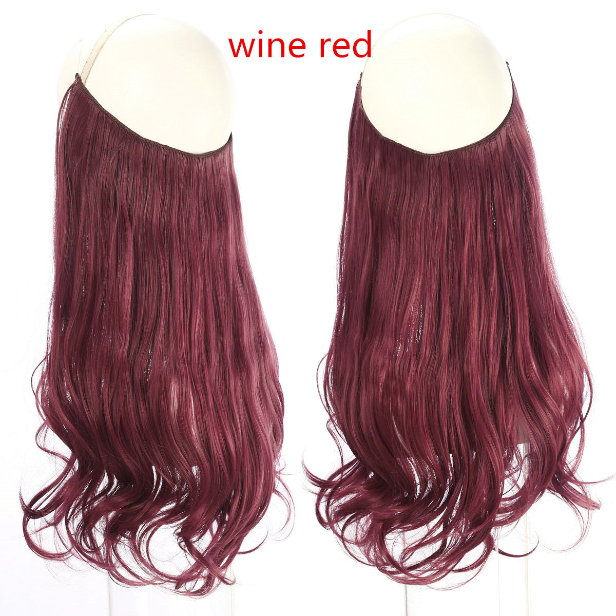 Cross-border hot sale wig female fish line wave long curly hair seamless hair extension 40cm matte silk fish line wig