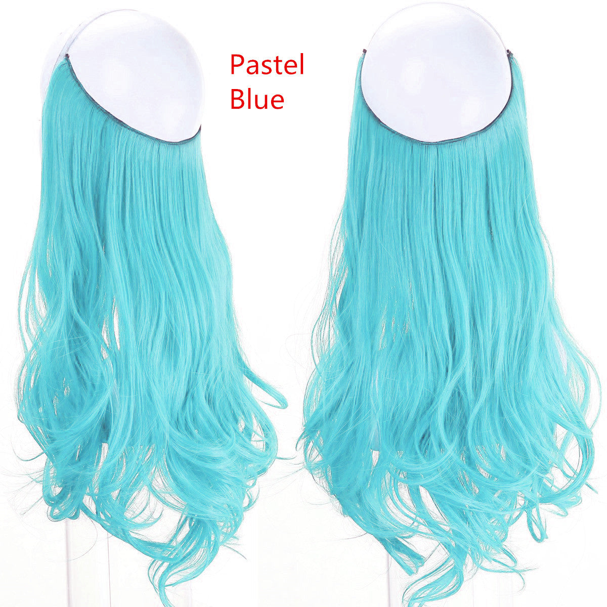 Cross-border hot sale wig female fish line wave long curly hair seamless hair extension 40cm matte silk fish line wig