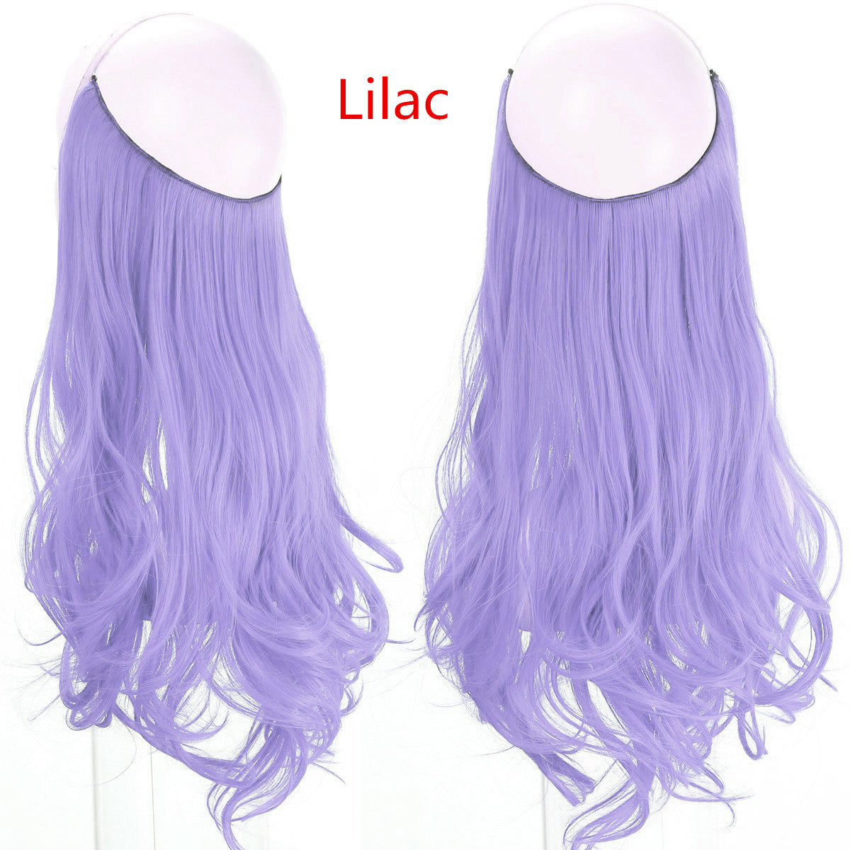 Cross-border hot sale wig female fish line wave long curly hair seamless hair extension 40cm matte silk fish line wig