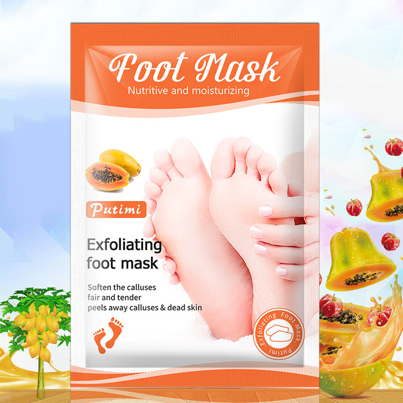 Putimi papaya peeling foot mask tender heel dry chapped whitening moisturizing care foot factory direct sales