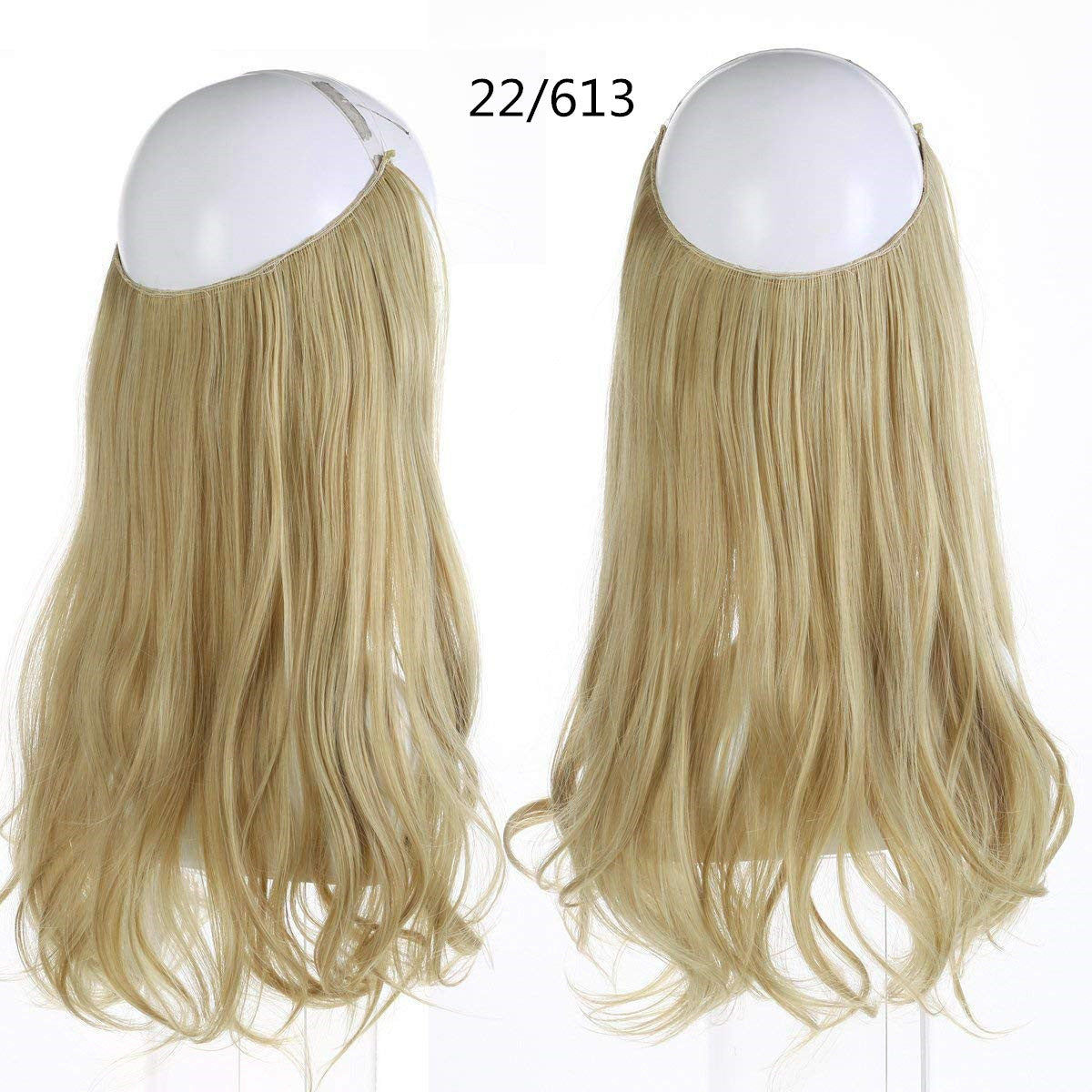 Cross-border hot sale wig female fish line wave long curly hair seamless hair extension 40cm matte silk fish line wig