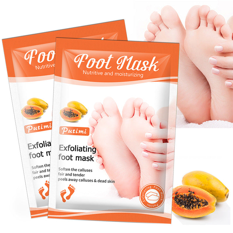 Putimi papaya peeling foot mask tender heel dry chapped whitening moisturizing care foot factory direct sales