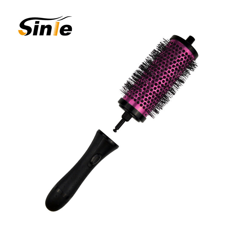 6-piece curly hair comb set, changeable head, high temperature resistant aluminum and copper hair comb, purple and black optional, OEM