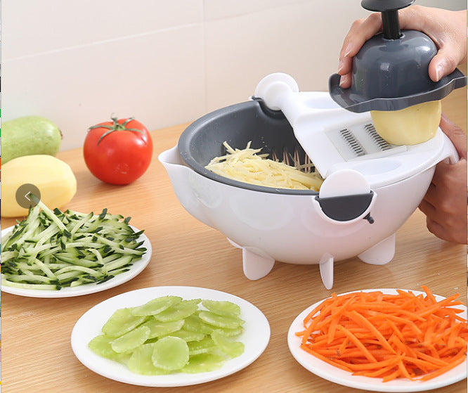 Douyin's new nine-in-one vegetable dish drain basket multi-function vegetable cutter Vegetable Cutter