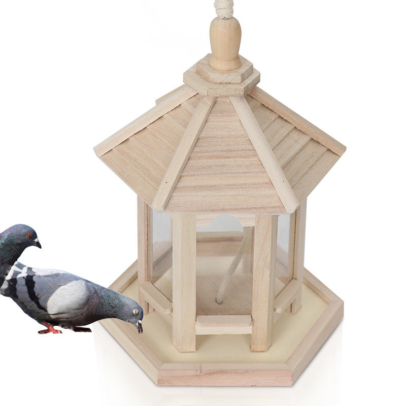 Creative outdoor solid wood bird feeder bird house wooden crafts pastoral style bird house spot bird feeding box