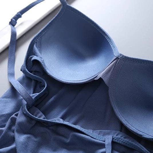 One-piece sports camisole with chest padbra-top steel-free bottoming shirt