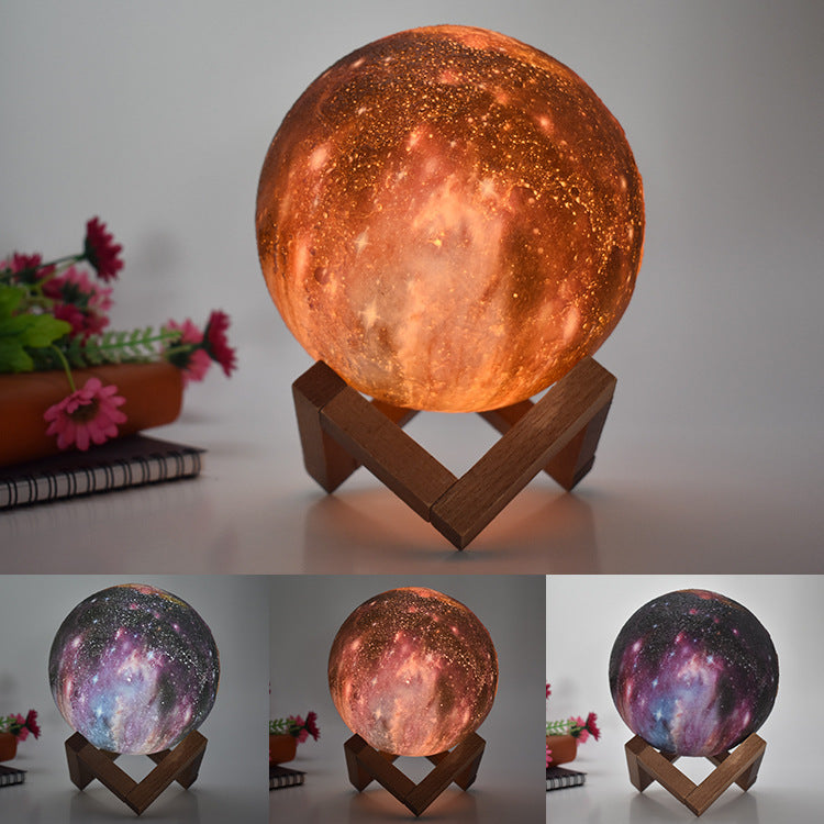 3D printed starry sky lights Amazon explosion creative gifts moon night light LED painted moon lamp table lamp
