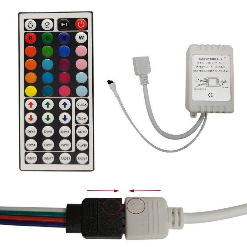 12v2835RGB colorful change light bar led light belt bare board is not waterproof 2A 24 key 44 key light belt set