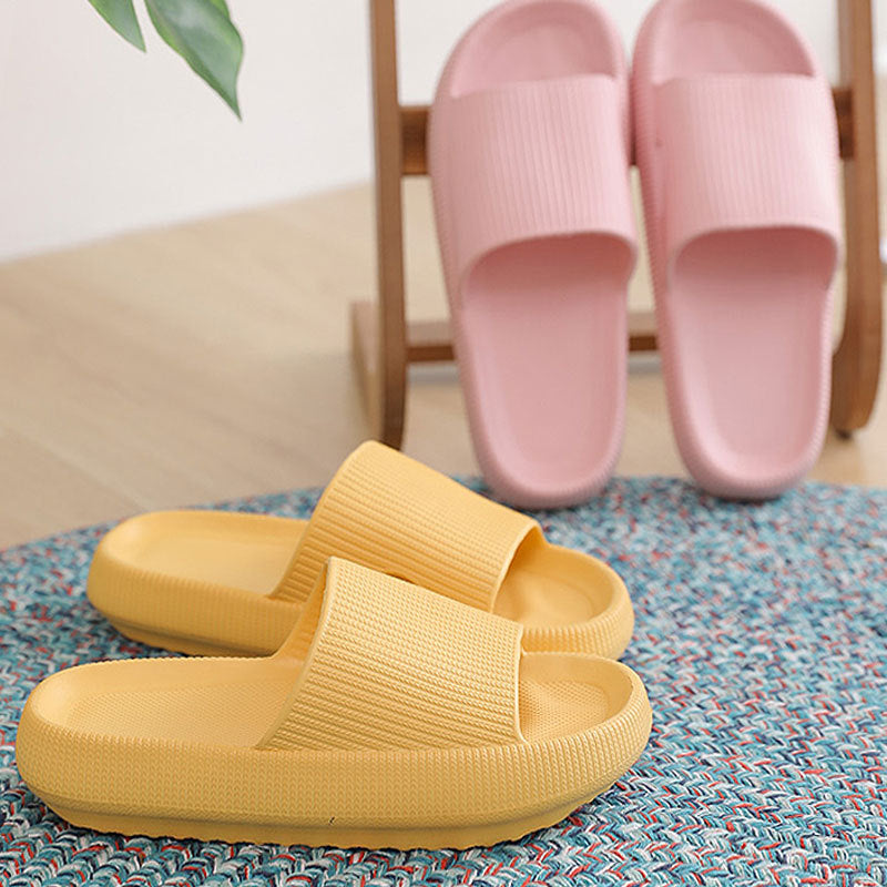 New thick-soled slippers female summer indoor and outdoor non-slip home household bathroom bathing couple sandals and slippers male increase