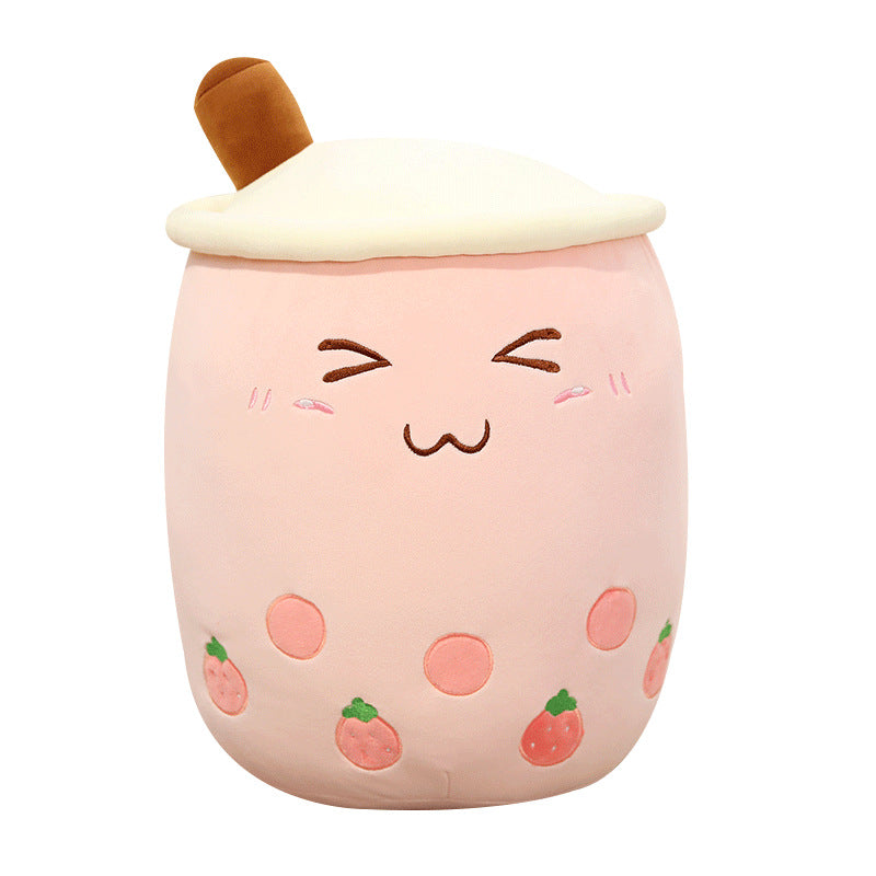 Hot sale online celebrity toys on cross-border platforms soft cute milk tea cup pillow doll source factory to customize artwork
