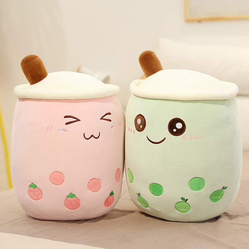 Hot sale online celebrity toys on cross-border platforms soft cute milk tea cup pillow doll source factory to customize artwork