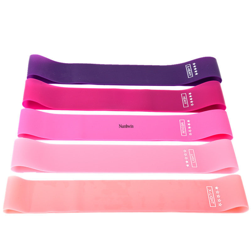 Gradient color five elastic eight-piece squat men and women peach hip elastic ring yoga pull belt hip resistance belt