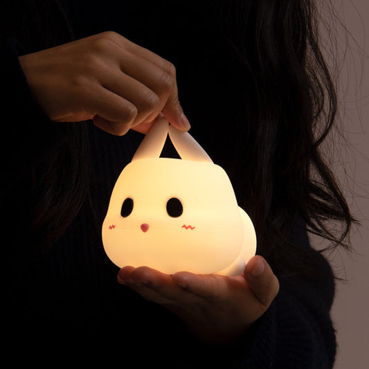 Cute little rabbit with sleeping silicone lamp new usb rechargeable baby feeding bedside lamp children cartoon night light gift