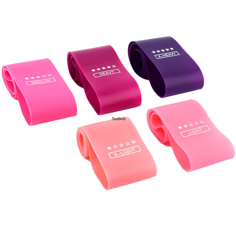 Gradient color five elastic eight-piece squat men and women peach hip elastic ring yoga pull belt hip resistance belt