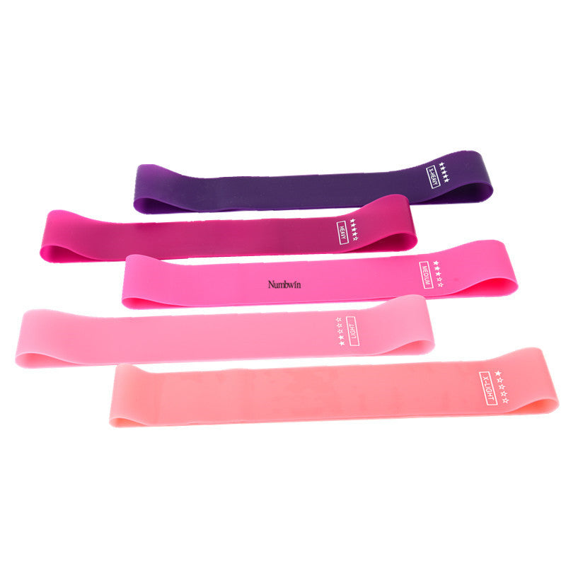 Gradient color five elastic eight-piece squat men and women peach hip elastic ring yoga pull belt hip resistance belt