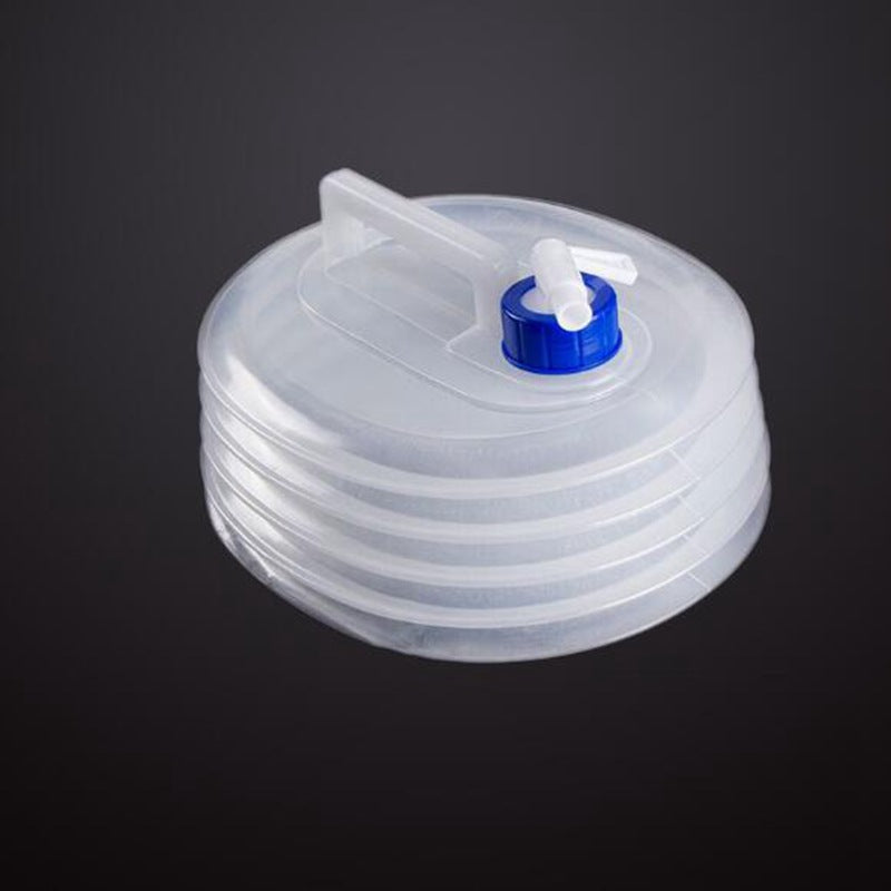 Portable folding water bag Outdoor PE telescopic bucket with faucet camping and mountaineering car bucket