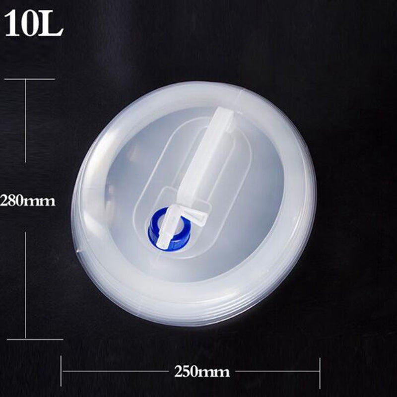 Portable folding water bag Outdoor PE telescopic bucket with faucet camping and mountaineering car bucket