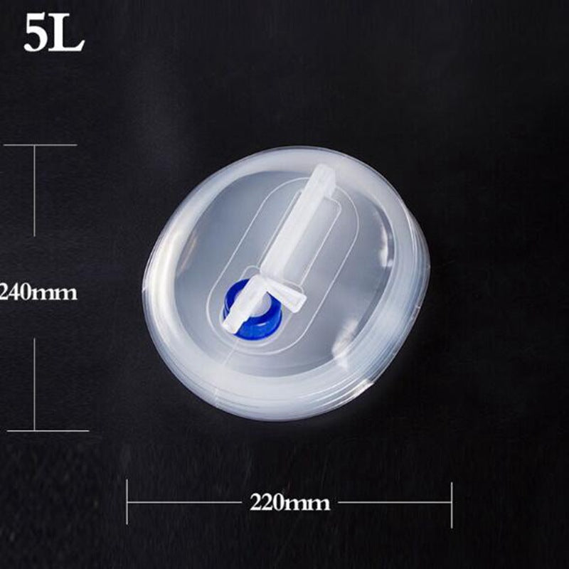 Portable folding water bag Outdoor PE telescopic bucket with faucet camping and mountaineering car bucket