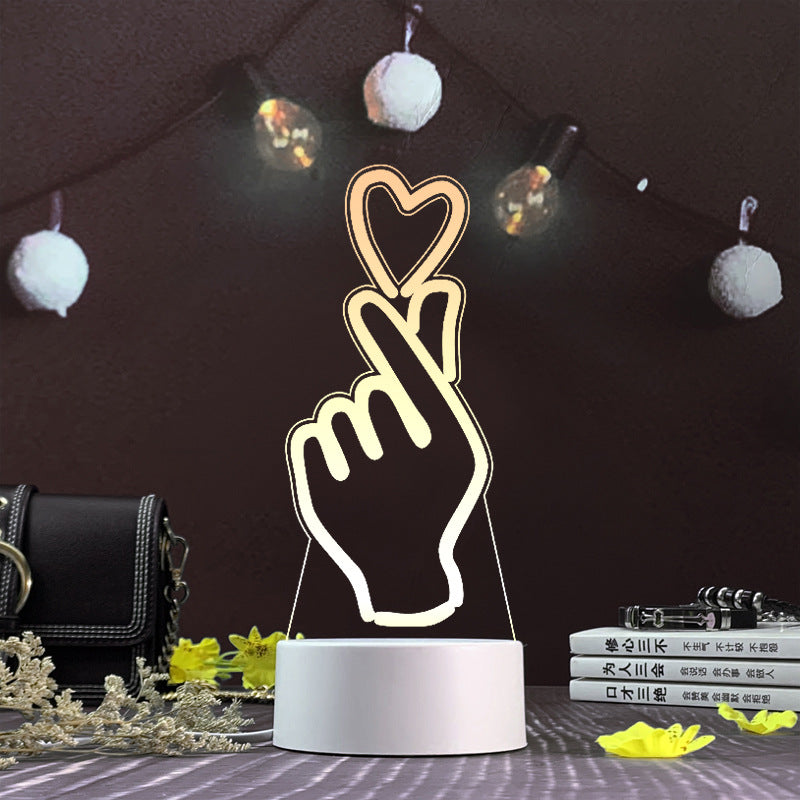 3d night light three-dimensional creative plug-in cartoon jellyfish usb table lamp acrylic diy custom event net red gift