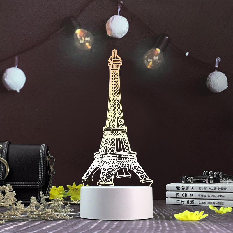 3d night light three-dimensional creative plug-in cartoon jellyfish usb table lamp acrylic diy custom event net red gift