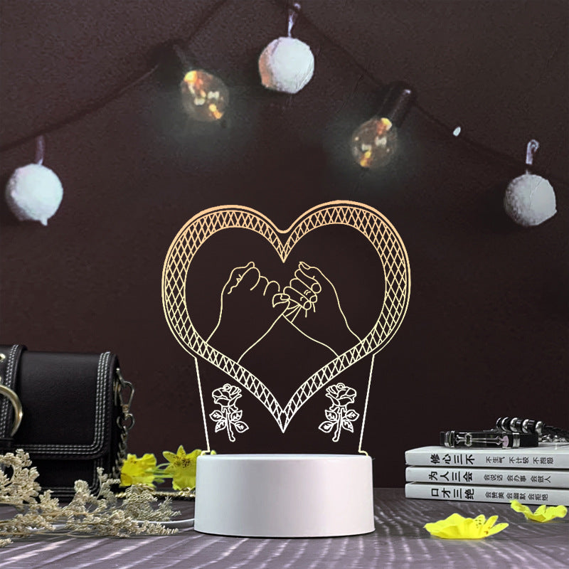 3d night light three-dimensional creative plug-in cartoon jellyfish usb table lamp acrylic diy custom event net red gift