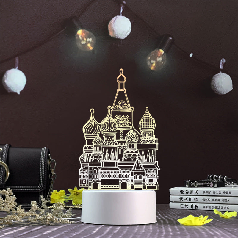 3d night light three-dimensional creative plug-in cartoon jellyfish usb table lamp acrylic diy custom event net red gift