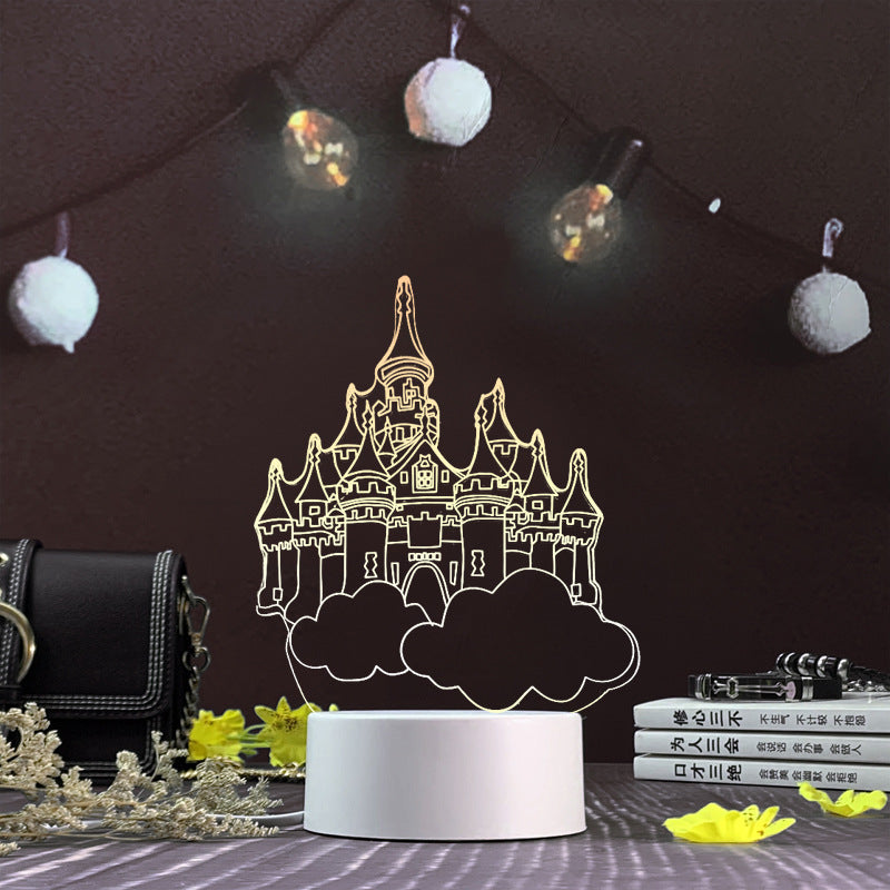 3d night light three-dimensional creative plug-in cartoon jellyfish usb table lamp acrylic diy custom event net red gift