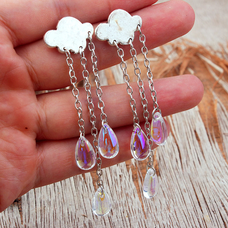 Overseas ebay explosion models European and American Gothic cloud earrings earrings fashion illusion raindrops witchcraft pagan earrings