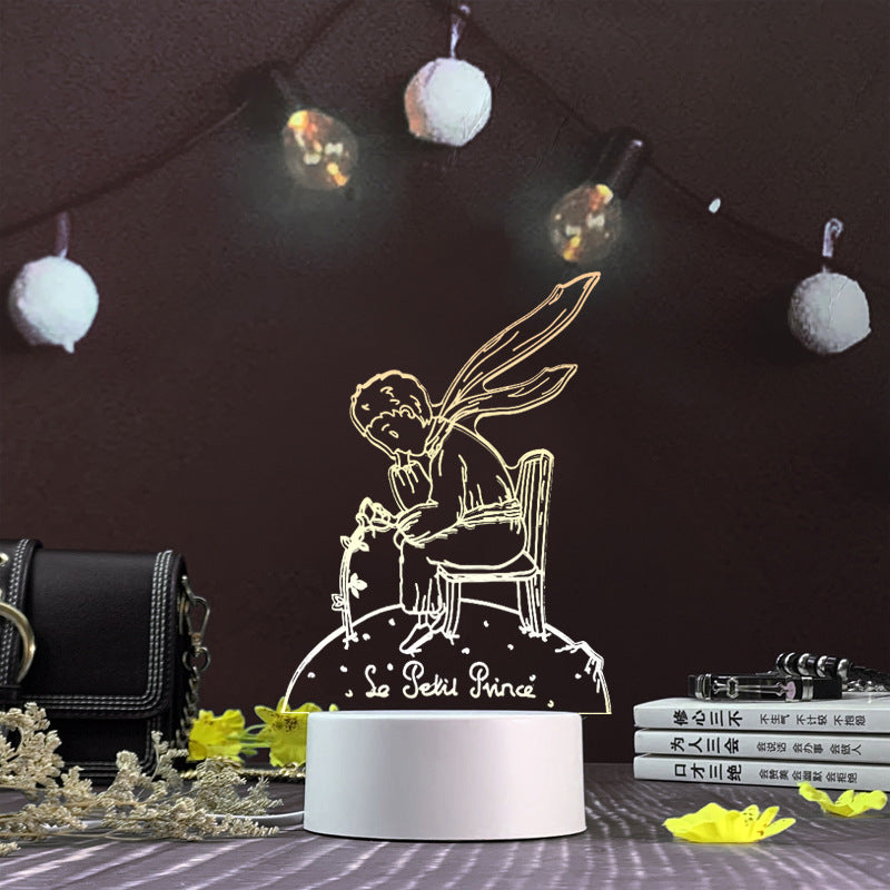 3d night light three-dimensional creative plug-in cartoon jellyfish usb table lamp acrylic diy custom event net red gift