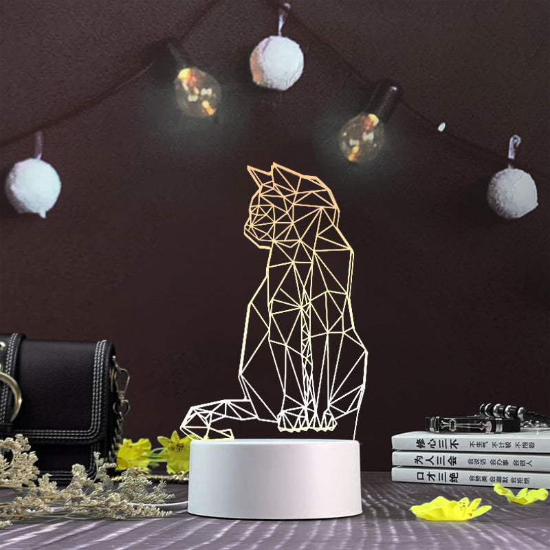 3d night light three-dimensional creative plug-in cartoon jellyfish usb table lamp acrylic diy custom event net red gift