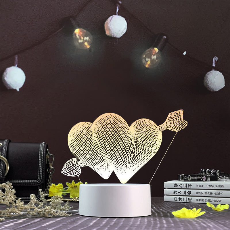 3d night light three-dimensional creative plug-in cartoon jellyfish usb table lamp acrylic diy custom event net red gift