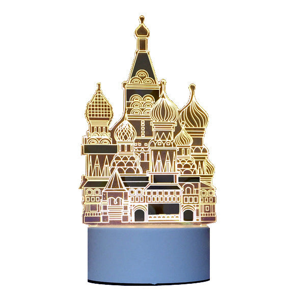 3d night light three-dimensional creative plug-in cartoon jellyfish usb table lamp acrylic diy custom event net red gift