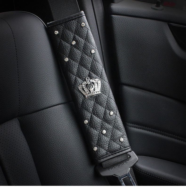 Crown seat belt shoulder pad DAD sleeve One-button start ring Automotive interior supplies seat belt cover ornament shoulder pad