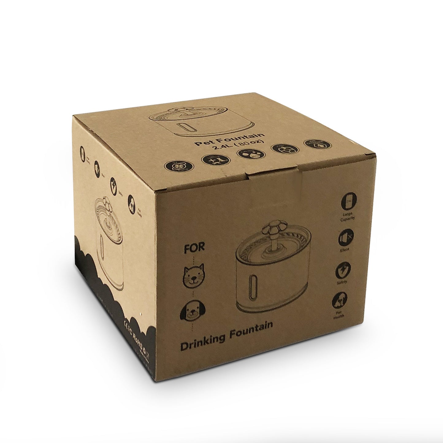 2.4L Automatic Pet Cat Water Fountain With LED Electric Mute Water Feeder USB Drinker Bowl Pet Drinking Fountain Dispenser