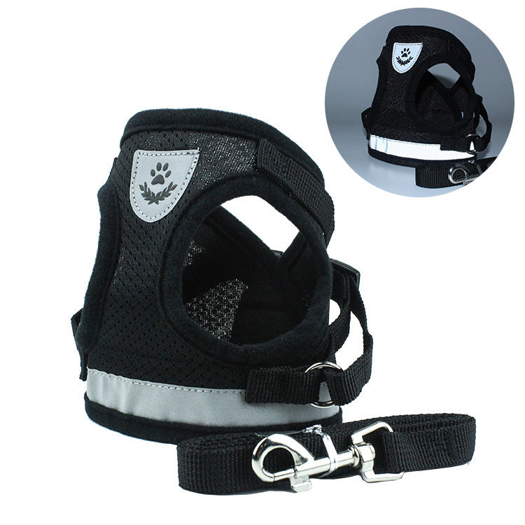Cross-border hot style pet chest harness vest-style dog leash reflective dog rope pet supplies wholesale