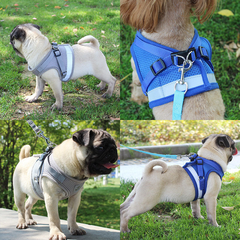Cross-border hot style pet chest harness vest-style dog leash reflective dog rope pet supplies wholesale