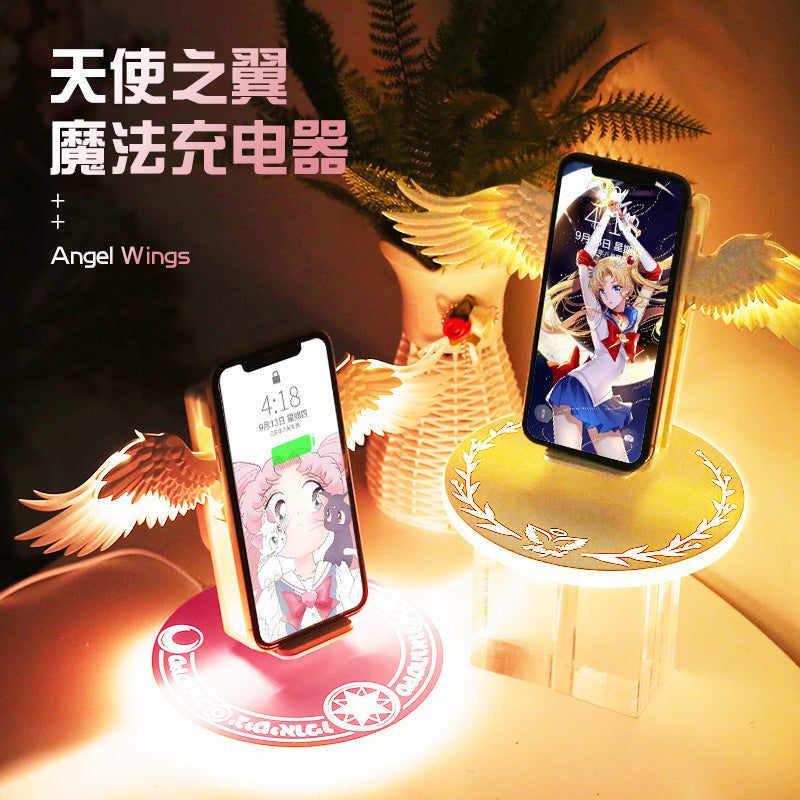 Douyin Super Fire Angel Wings Wireless Charger 10 Fast Charge for Xiaomi, Huawei, Apple, iPhone, Samsung