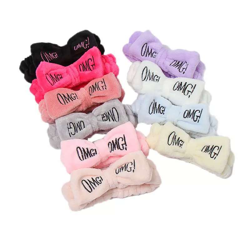 Cross-border explosion models Korean version of OMG headband hairband ladies wide-brimmed elastic face wash makeup headband bow tie headband