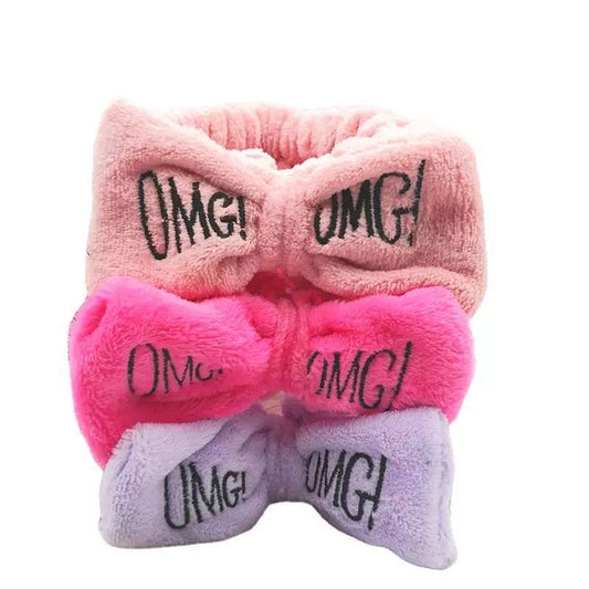 Cross-border explosion models Korean version of OMG headband hairband ladies wide-brimmed elastic face wash makeup headband bow tie headband