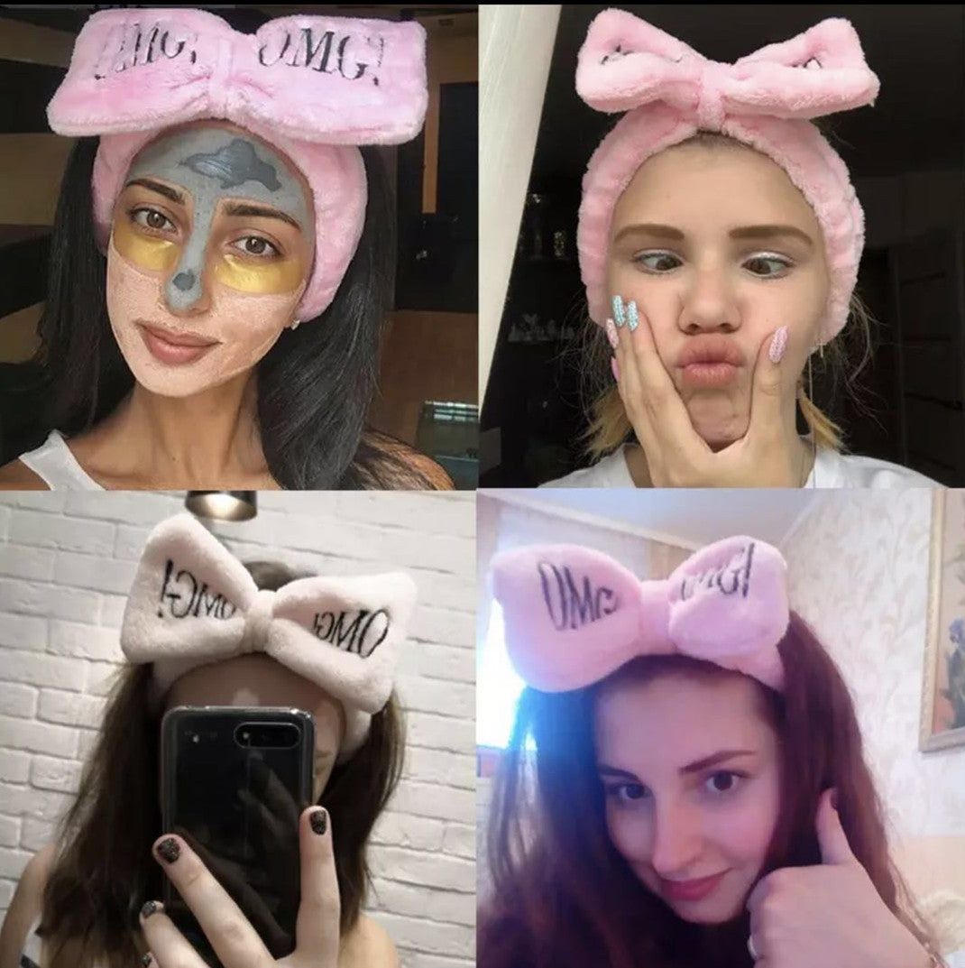Cross-border explosion models Korean version of OMG headband hairband ladies wide-brimmed elastic face wash makeup headband bow tie headband