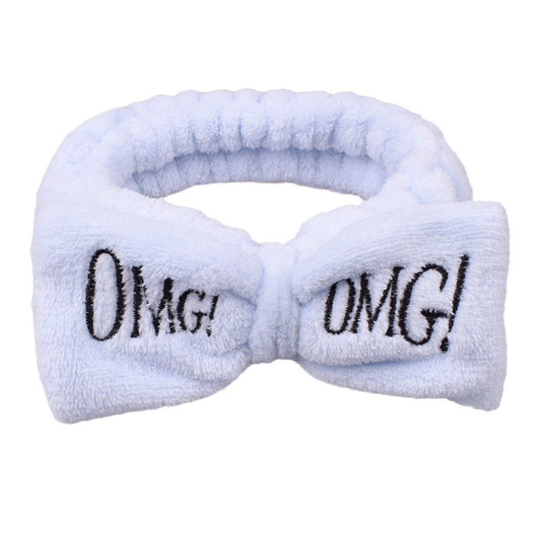 Cross-border explosion models Korean version of OMG headband hairband ladies wide-brimmed elastic face wash makeup headband bow tie headband