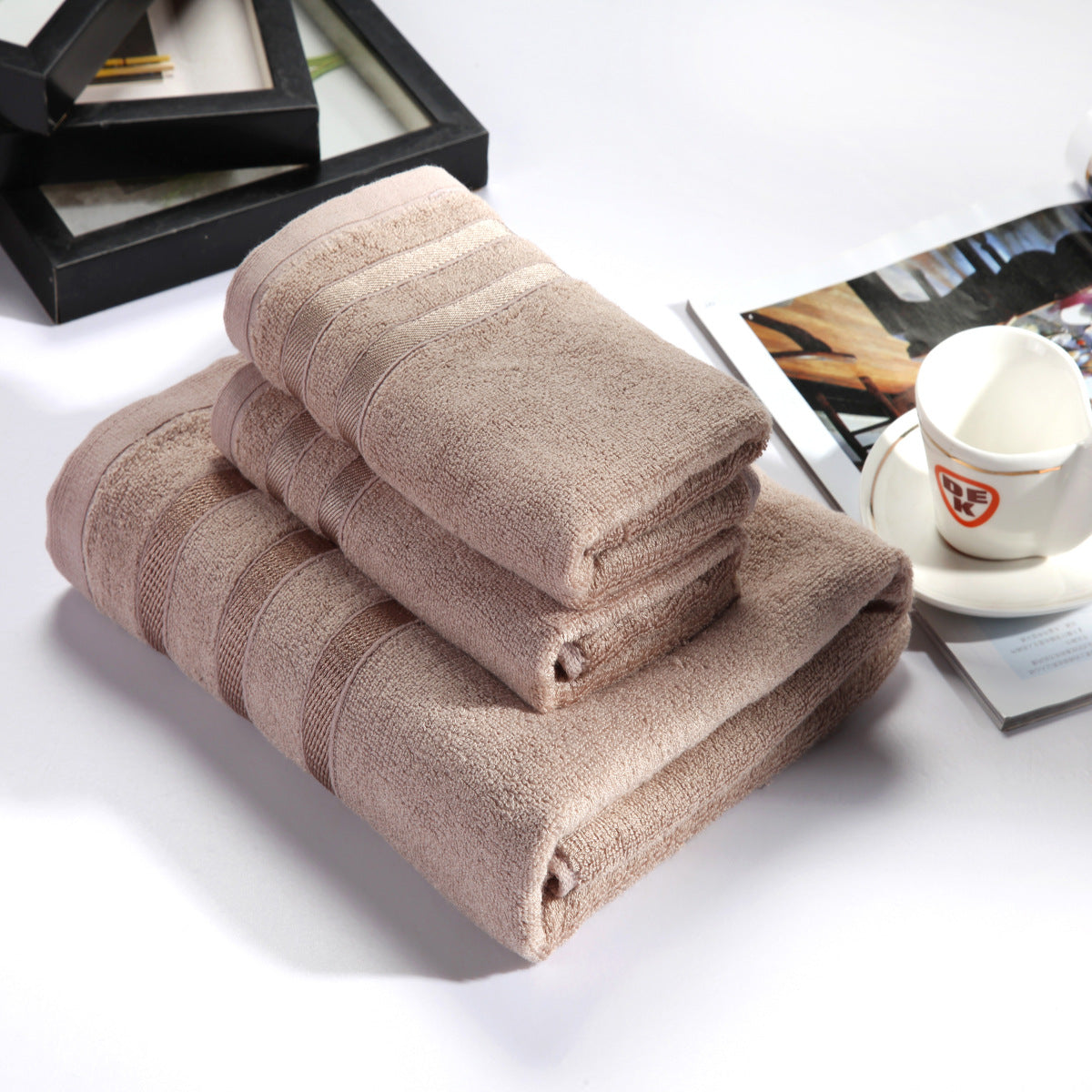 Factory Outlet Mozhu Bamboo Fiber Three-piece Bath Towel Set Towel Towel