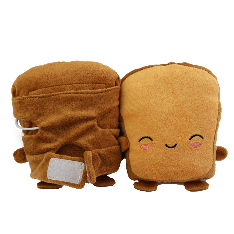 TOUCH, USB heating heating warm gloves Cute bread heating Electric cartoon gloves
