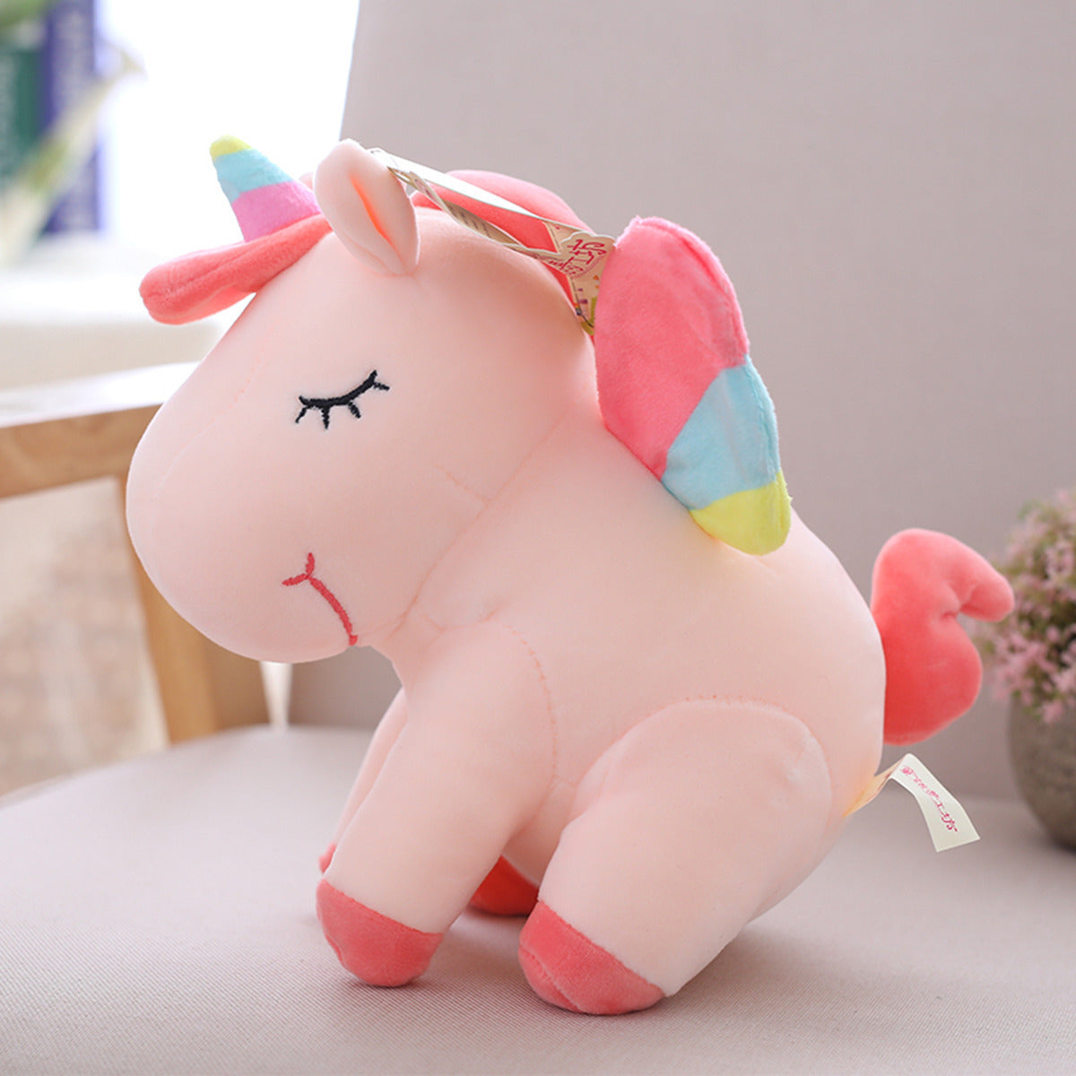 Amazon hot net red led luminous rainbow unicorn doll plush toy children gift spot wholesale