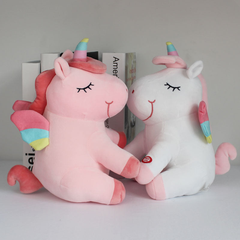 Amazon hot net red led luminous rainbow unicorn doll plush toy children gift spot wholesale