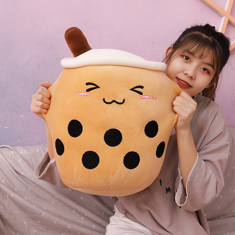 Creative simulation milk tea plush toy cup pillow cute funny doll pearl milk tea cup cushion creative decoration