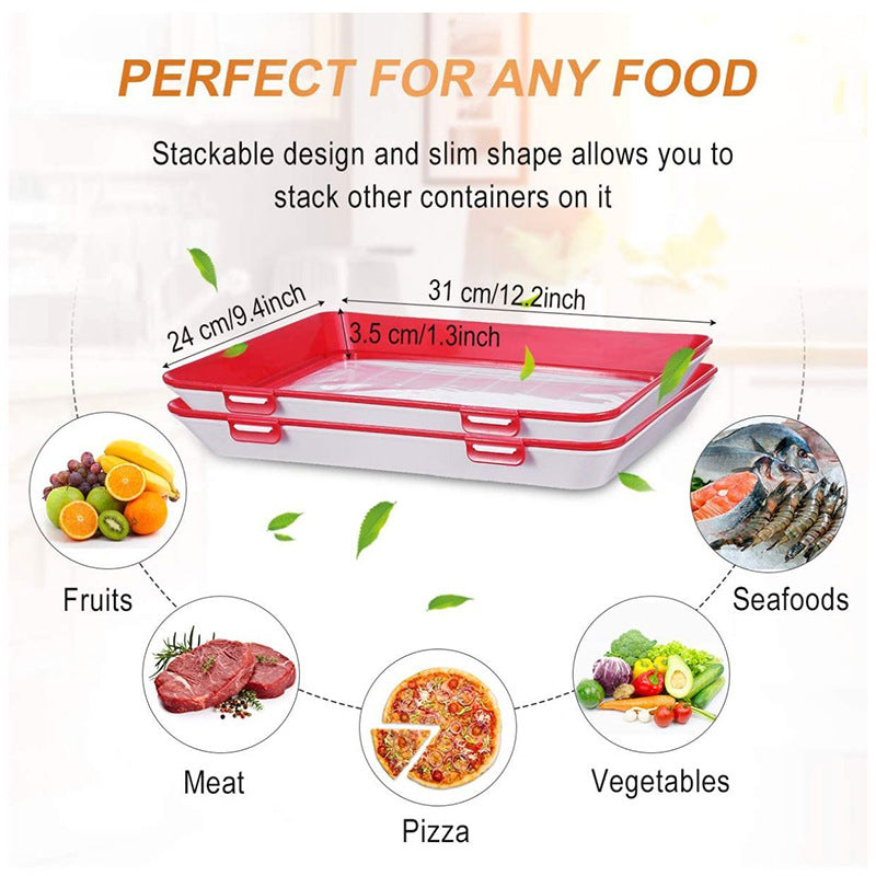 Clever Tray cross-border vacuum fresh-keeping tray Refrigerator fresh-keeping tray Creative Food