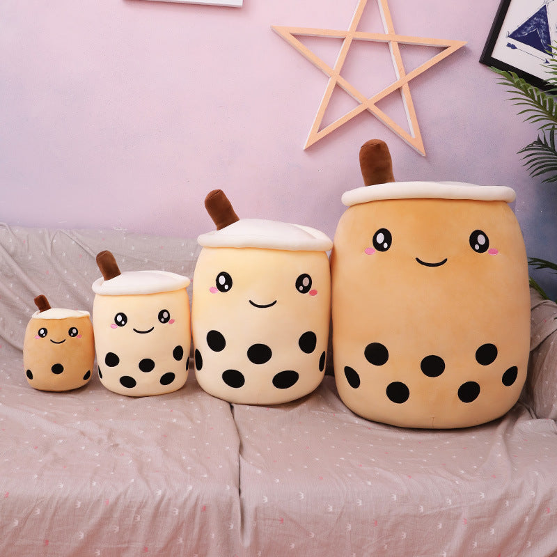 Creative simulation milk tea plush toy cup pillow cute funny doll pearl milk tea cup cushion creative decoration