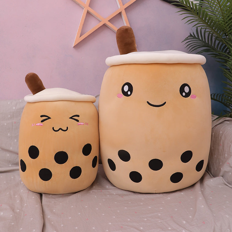 Creative simulation milk tea plush toy cup pillow cute funny doll pearl milk tea cup cushion creative decoration